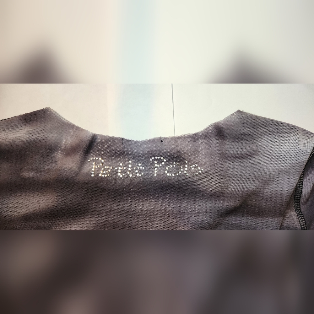 Sheer mesh long sleeve Crown embellishment Med Petit Pois by Viviana G - Picture 4 of 4